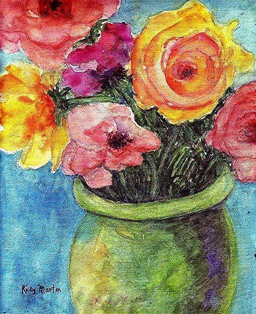 Art: Old fashioned Roses by Artist Ulrike 'Ricky' Martin