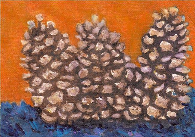 Art: 3 Pine Cones by Artist Ulrike 'Ricky' Martin