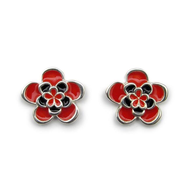 Art: Black and Red Earrings by Artist Andree Chenier
