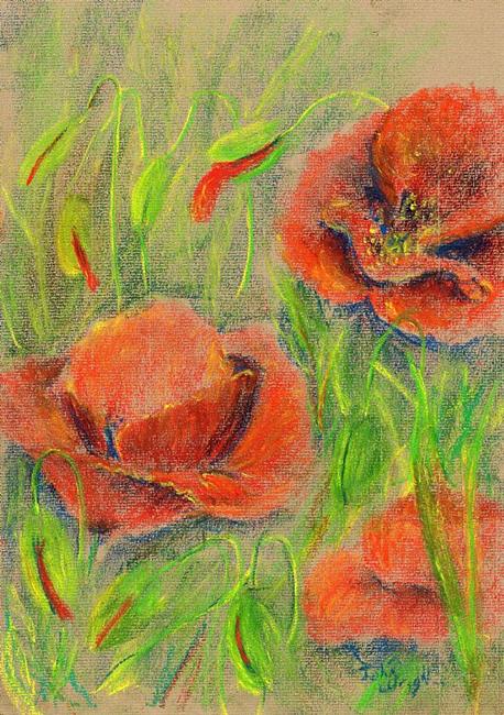 Art: Poppies (45) by Artist John Wright