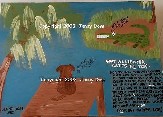 Art: Why Alligator Hates Dog by Artist Jenny Doss