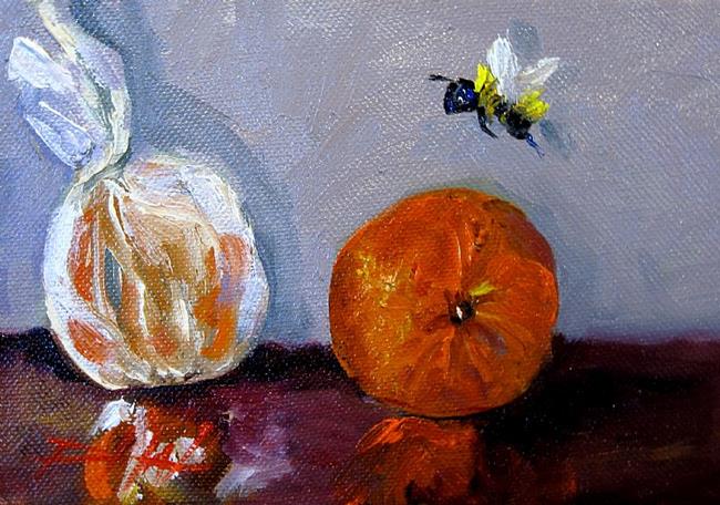Art: Two Oranges and a Bee by Artist Delilah Smith