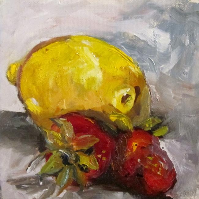 Art: Lemon and Strawberries by Artist Delilah Smith