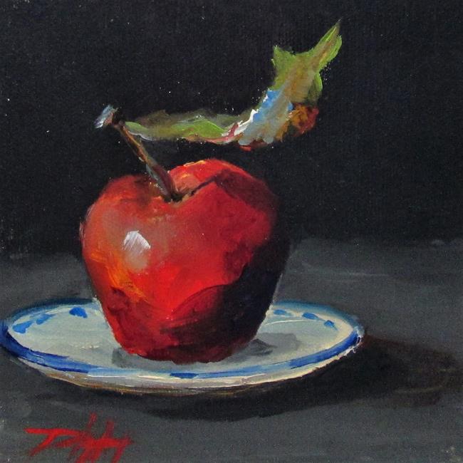 Art: Apple on a Plate by Artist Delilah Smith