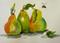 Art: Three Pears and a Bee by Artist Delilah Smith