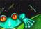 Art: Peeping Frog by Artist Elaina Wagner