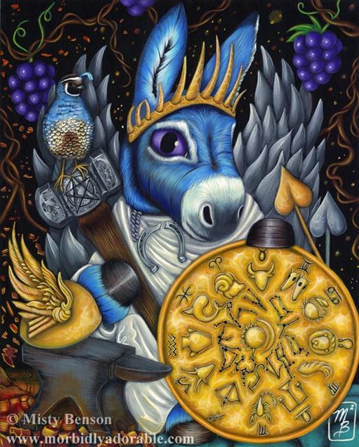 Art: King of Pentacles from the Morbidly Adorable Tarot by Artist Misty Monster