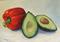 Art: Avocado with Bell Pepper by Artist Torrie Smiley
