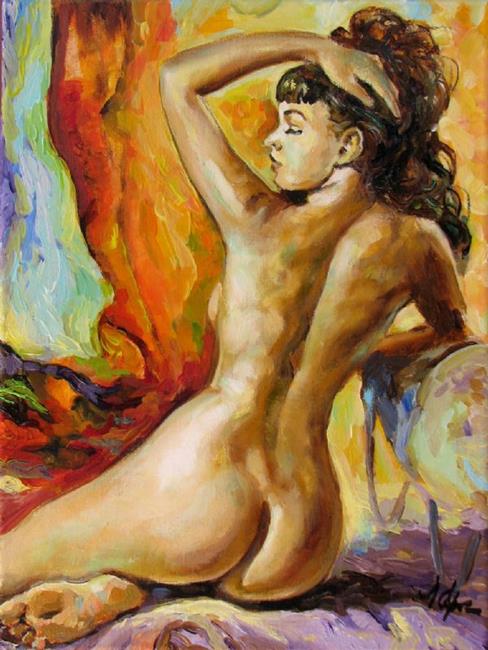 Pretty model in graphic depiction - by Luda Angel from artistic nudes Art G...