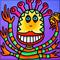 Art: Alien Visitor Getting Excited Over Gift of Cheese by Artist Amanda Hone