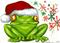 Art: Green Christmas Frog by Artist Elaina Wagner