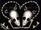 Art: Love - Skelly Dog Style - Skeleton Animal Art Day of the Dead by Artist Misty Monster