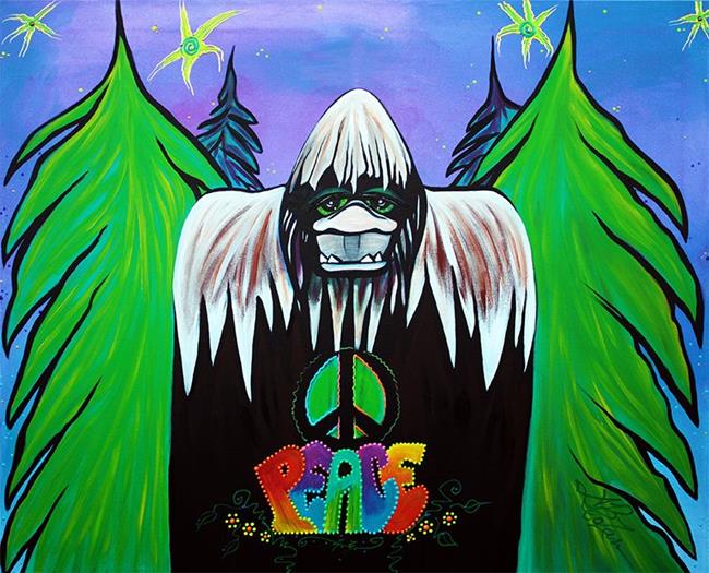 Art: Bigfoot Peace by Artist Laura Barbosa