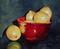 Art: Lemons and Red Bowl II by Artist Torrie Smiley