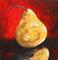 Art: Gold Pear on Red by Artist Torrie Smiley