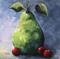 Art: Green Pear with Red Grapes by Artist Torrie Smiley