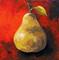Art: Golden Pear on Red by Artist Torrie Smiley