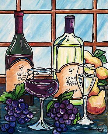 Art: Red and White Wine by Artist Melanie Douthit