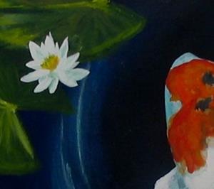 Detail Image for art Koi and Water Lily