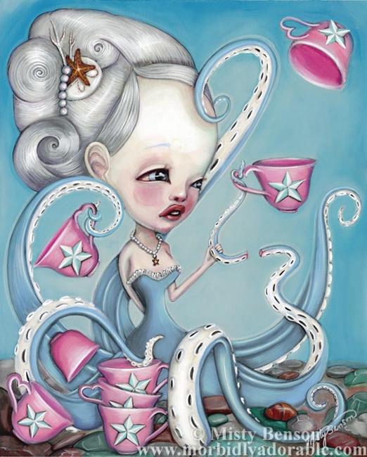 Art: Eight Of Cups: Morbidly Adorable Tarot Art by Artist Misty Monster