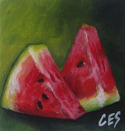 Art: Watermelon Slices by Artist Christine E. S. Code ~CES~