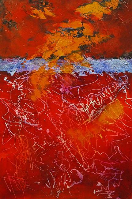 Art: the blue line.jpg by Artist Virginia Ann Zuelsdorf
