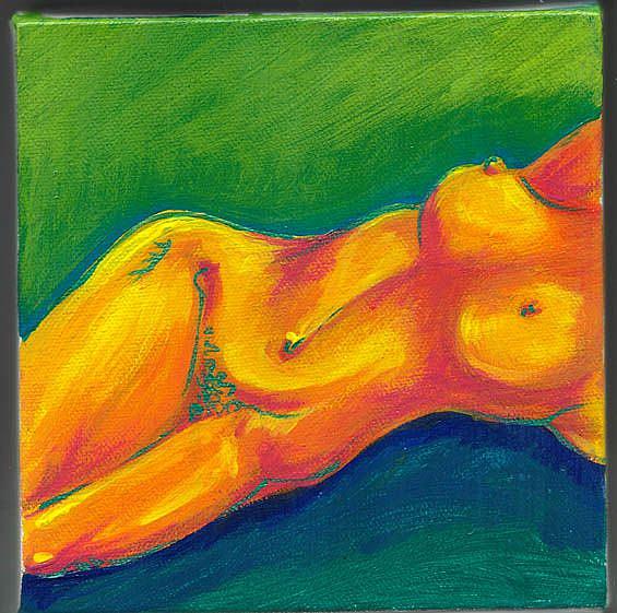 Art: Nude in Orange by Artist Noelle Hunt