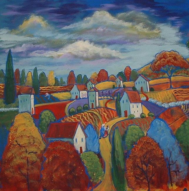 Art: Fall Morning Landscape by Artist Virginia Kilpatrick