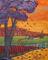 Art: Purple Tree and House by Artist Virginia Kilpatrick