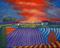Art: Red Sunset Over Lavender by Artist Virginia Kilpatrick