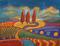 Art: Red Trees Landscape by Artist Virginia Kilpatrick