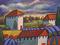 Art: Three Houses by Artist Virginia Kilpatrick