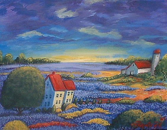 Art: Bluebonnet House by Artist Virginia Kilpatrick