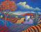Art: Lavender With orange Tree by Artist Virginia Kilpatrick