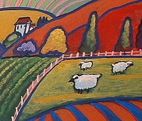 Detail Image for art Fauve Landscape With Sheep