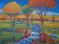 Art: Three Trees by The Stream by Artist Virginia Kilpatrick