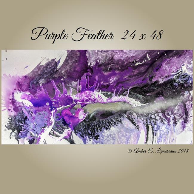 Art: Purple Feather (sold) by Artist Amber Elizabeth Lamoreaux
