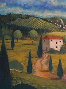 Detail Image for art Tuscan Waterfall Landscape