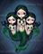 Art: Green Mermaid Triplets by Artist Jasmine Ann Becket-Griffith