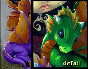 Detail Image for art Two Cute Dragonlings ORIGINAL PAINTING