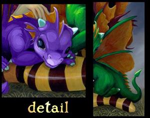 Detail Image for art Two Cute Dragonlings ORIGINAL PAINTING