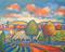 Art: Fauve Orange Sky Landscape by Artist Virginia Kilpatrick