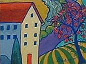 Detail Image for art Five Houses on Hills With Waterfall