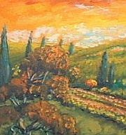 Detail Image for art Golden Tuscan Sky And Cottage