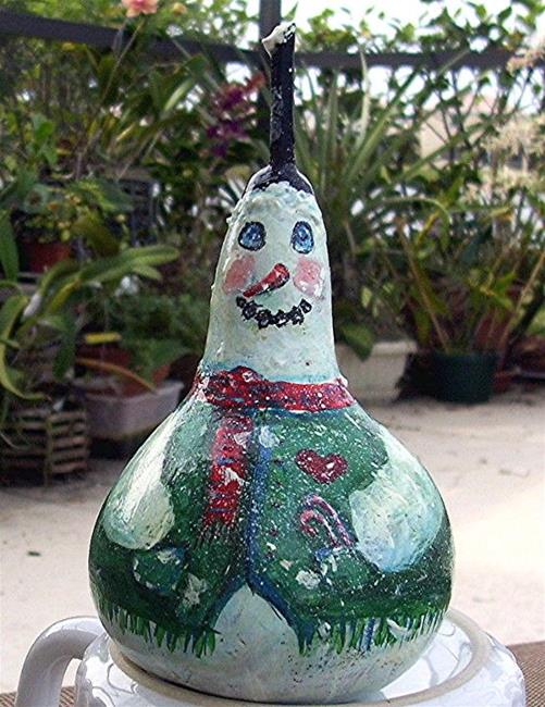 Art: Gourd Snow Man by Artist Ulrike 'Ricky' Martin