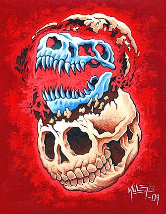 Art: Hatching T Rex Fossil by Artist Chris Musto