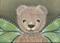 Art: Kimbearlys Original Acrylic Painted Teddy Bear With Wings SOLD by Artist Kimbearly's Originals