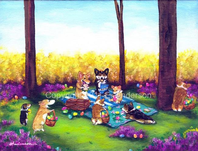 Art: Easter Picnic by Artist paintedbyevie