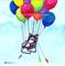 Art: Flying Lawn Chair by Artist paintedbyevie