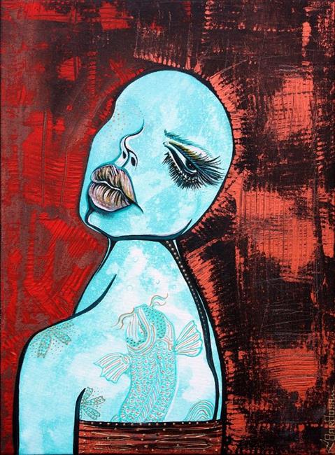 Art: Turquoise Girl by Artist Laura Barbosa